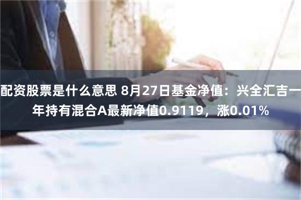 配资股票是什么意思 8月27日基金净值：兴全汇吉一年持有混合A最新净值0.9119，涨0.01%