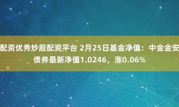 配资优秀炒股配资平台 2月25日基金净值：中金金安债券最新净值1.0246，涨0.06%