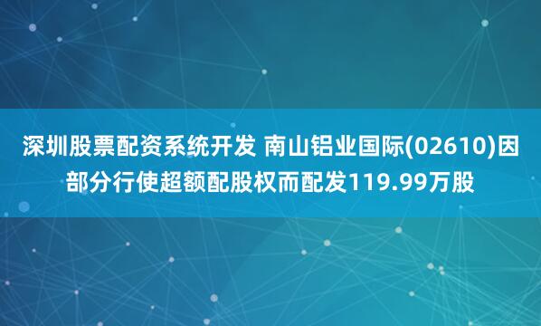 深圳股票配资系统开发 南山铝业国际(02610)因部分行使超额配股权而配发119.99万股